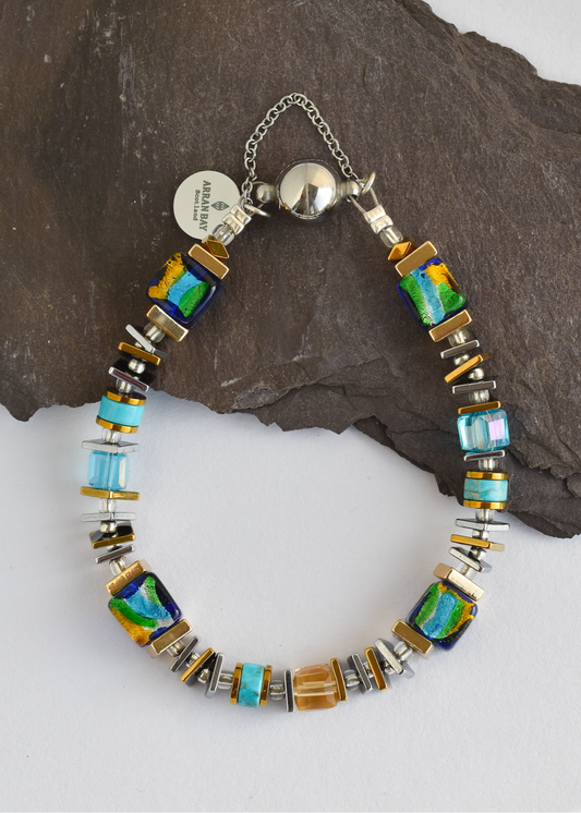 Halo foil glass bracelet