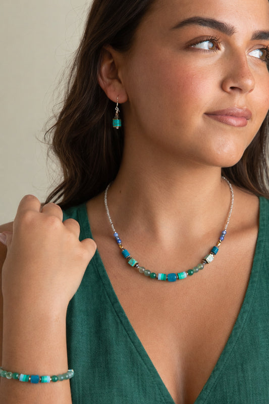 Jasper and agate necklace