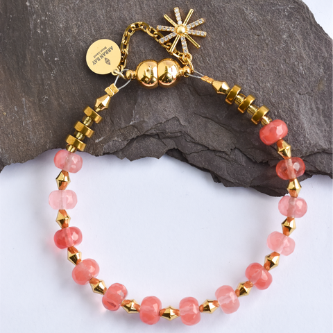 Lily pink stone bracelet