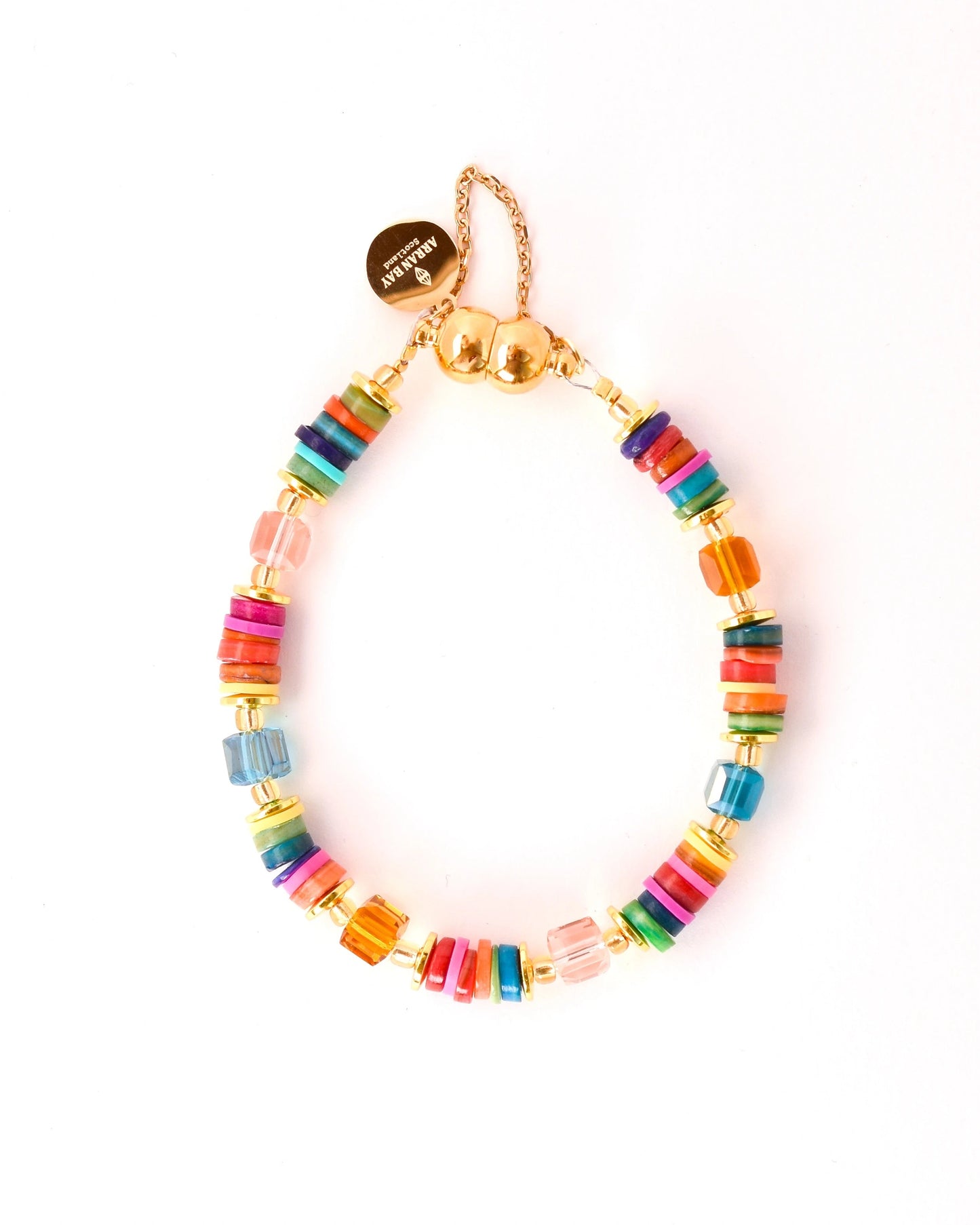 Multi-colour shell bracelet