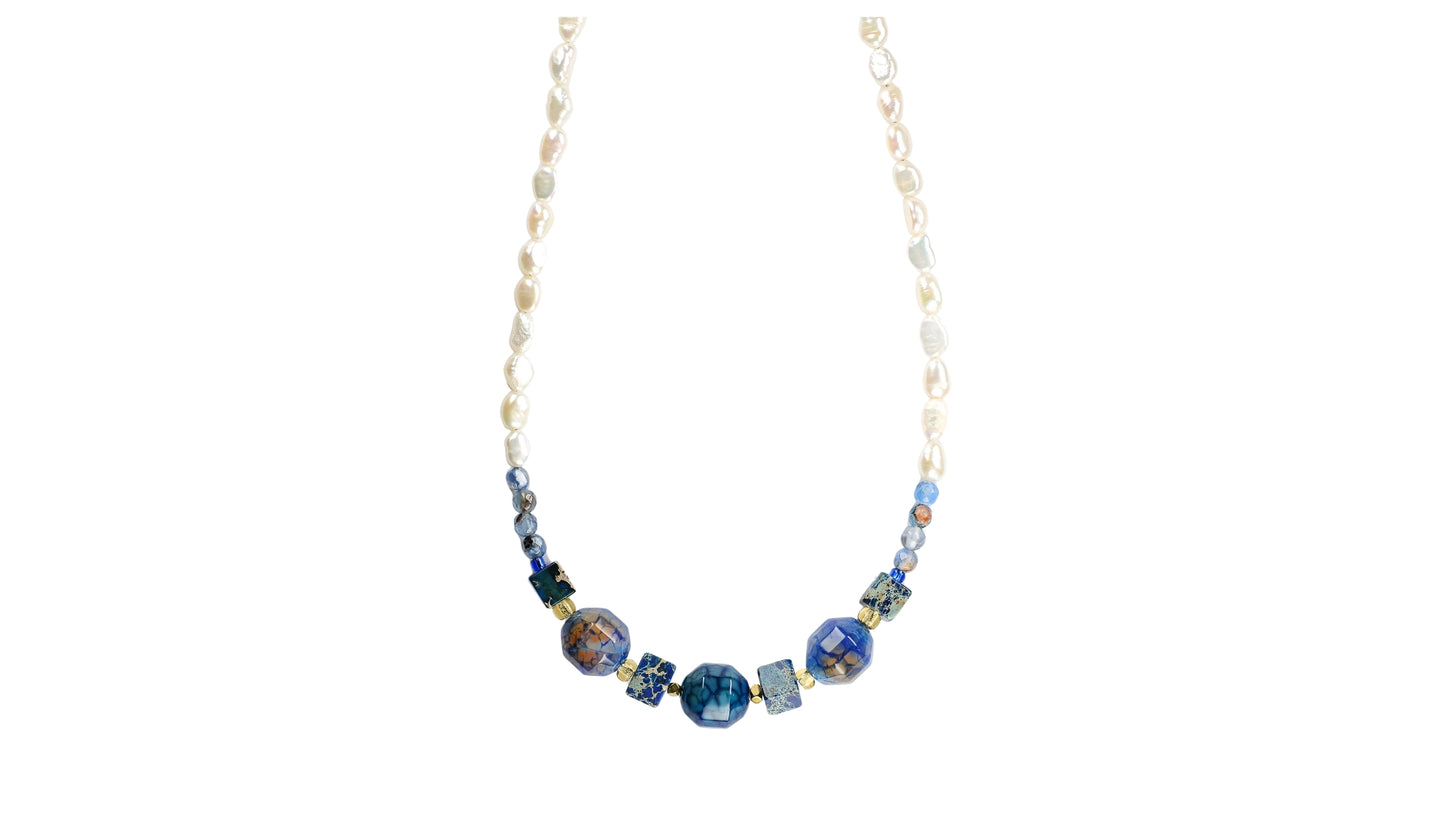 Pearl and jasper necklace