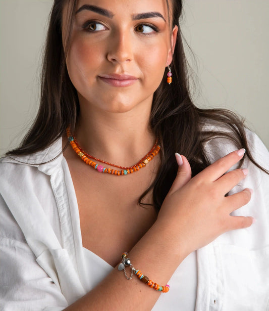 Orange shell earrings