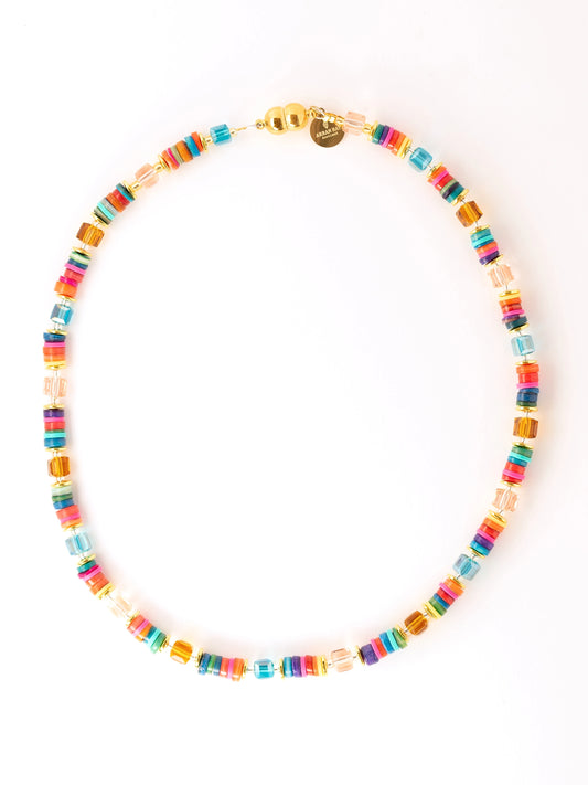 Multi-colour shell necklace