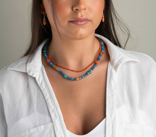 Blue shell necklace