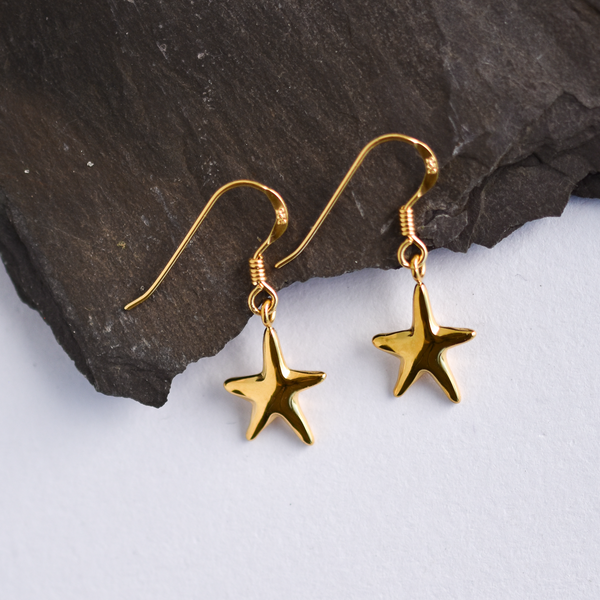 Gold starfish earrings