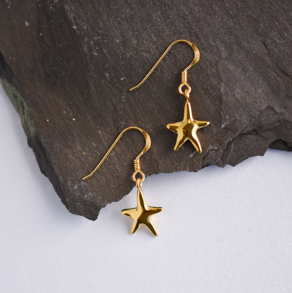 Gold starfish earrings