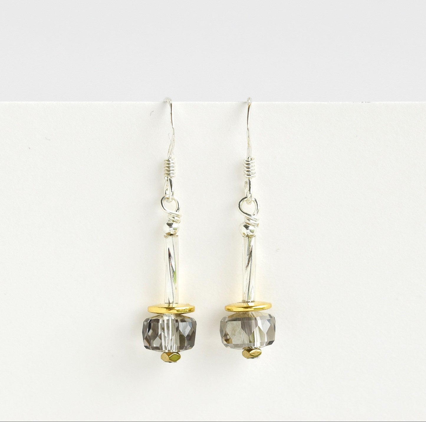 Glass drop earrings on 925 silver hook