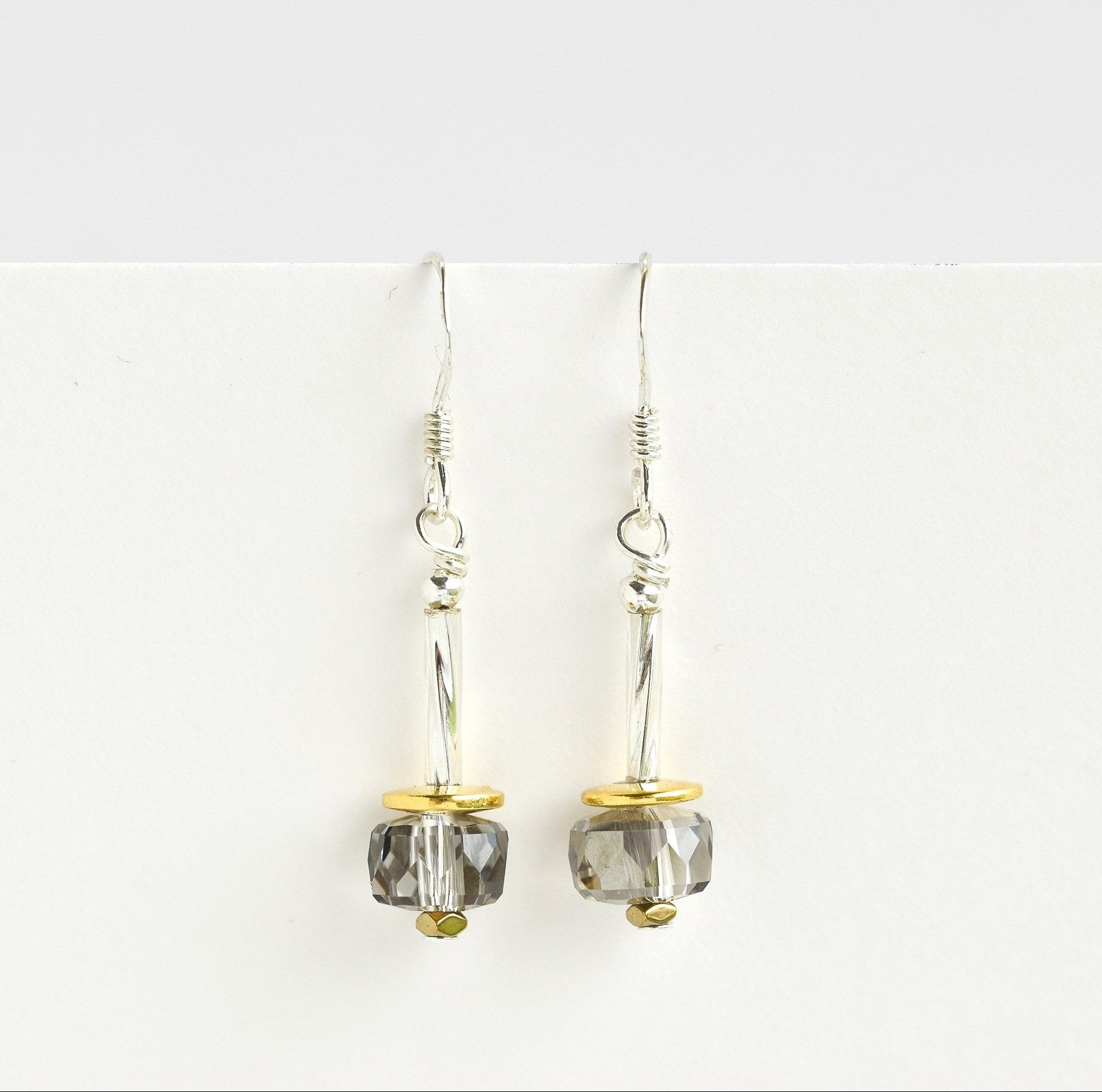 Glass drop earrings on 925 silver hook