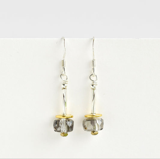Glass drop earrings on 925 silver hook