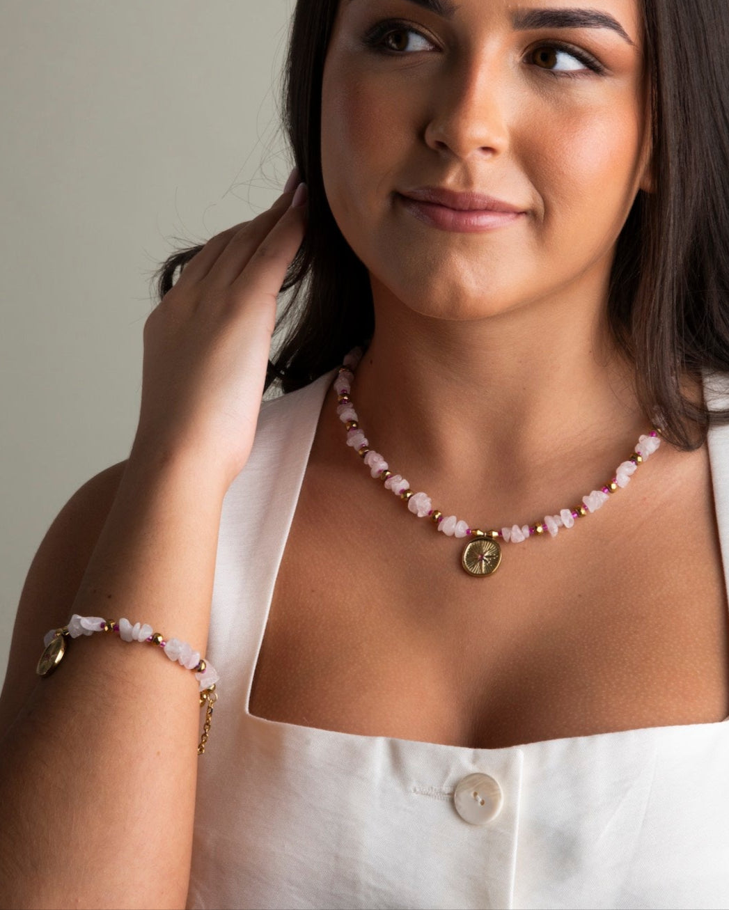Pink Rose necklace