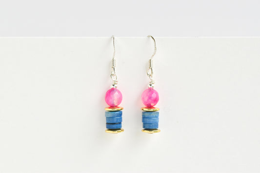 Blue shell earrings