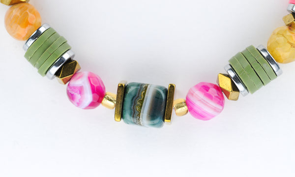 Tigers eye and rainbow agate bracelet