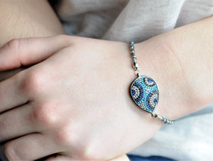 Luna blue teardrop bracelet