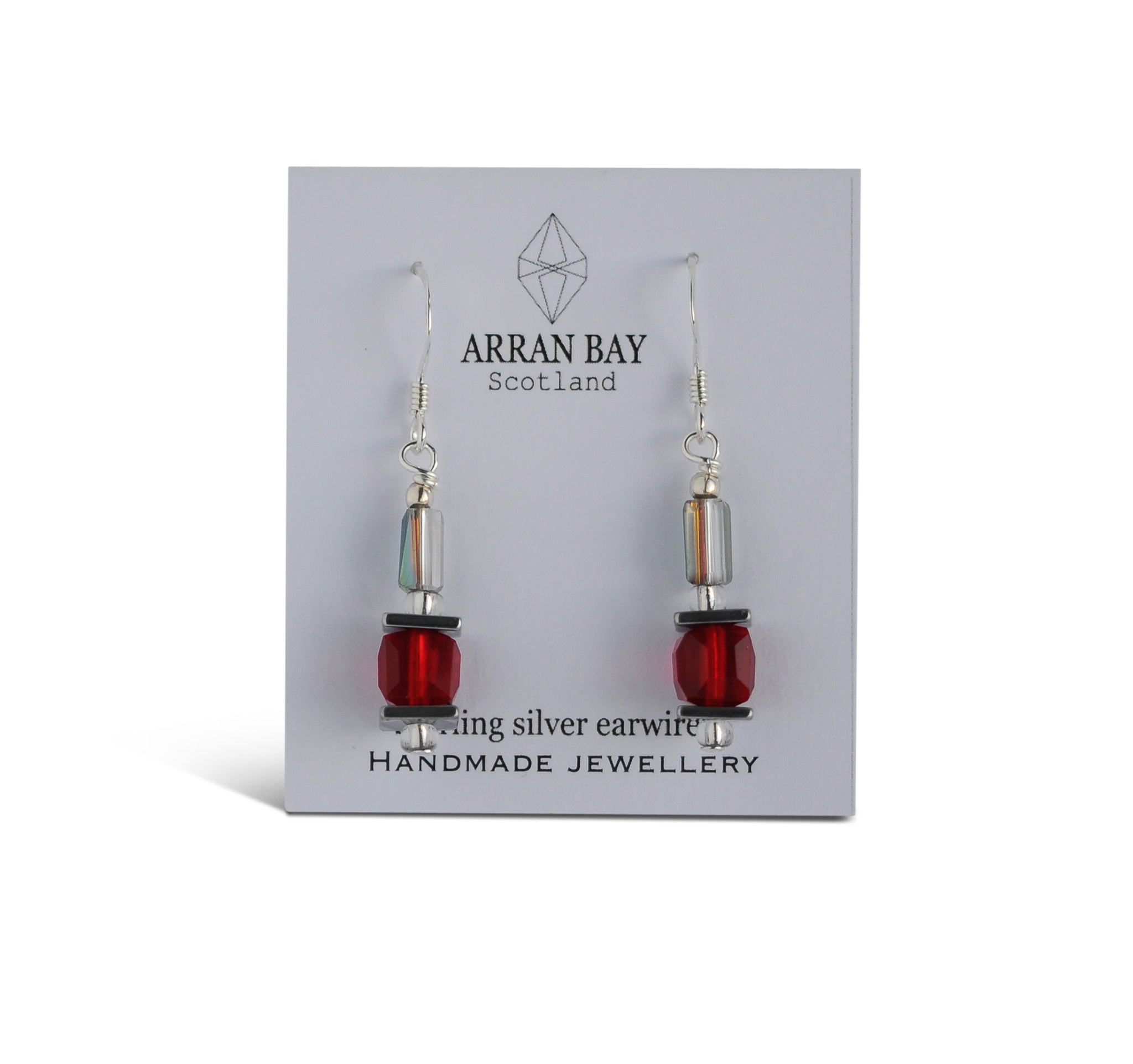 Red glass earrings