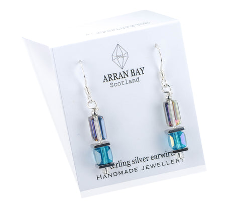 Turquoise glass earrings