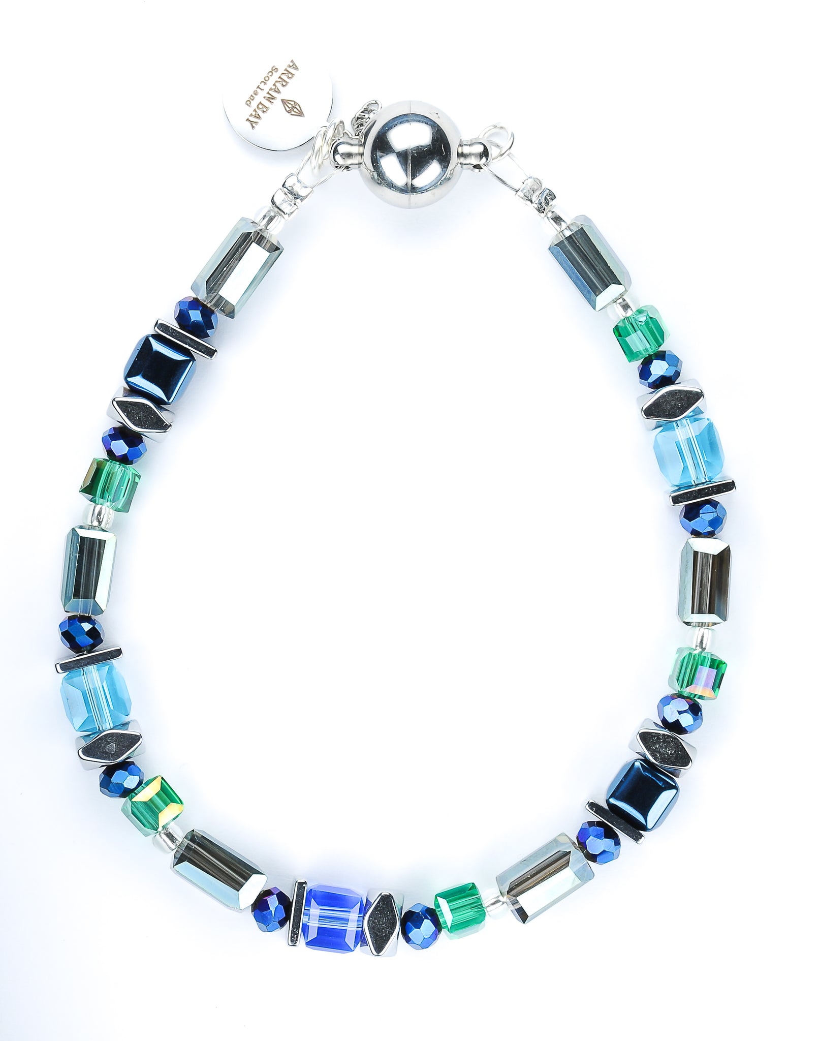 Metallic shimmering glass bracelet