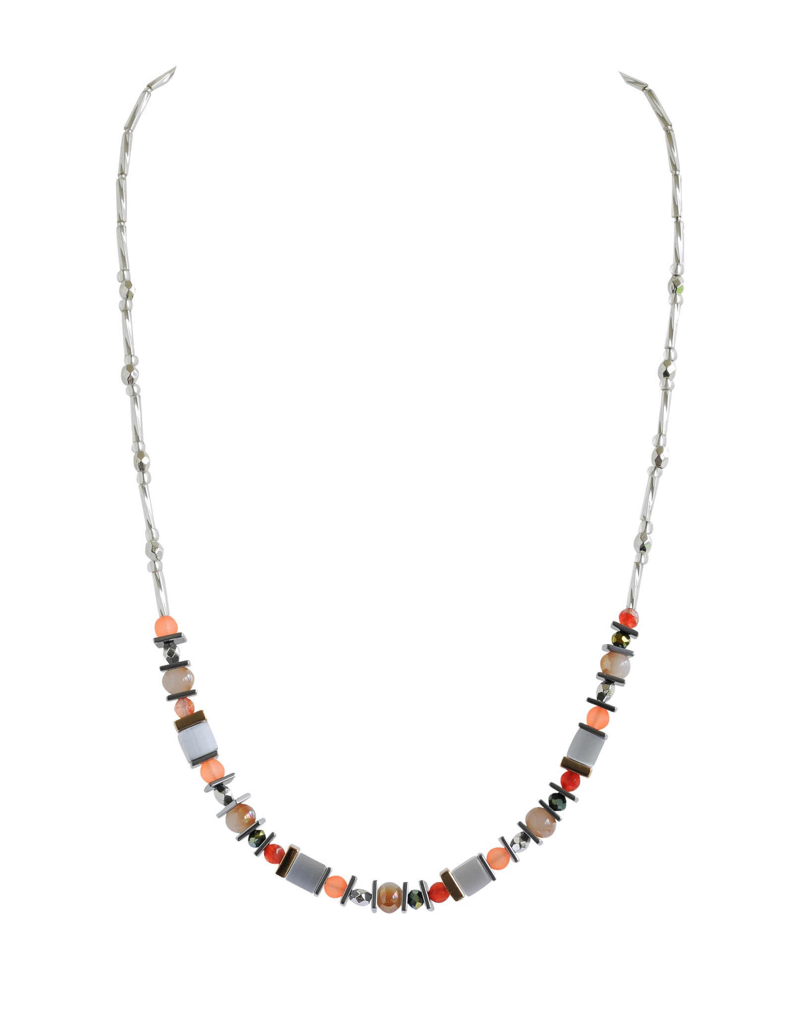Multi-colour semi precious necklace - Coral