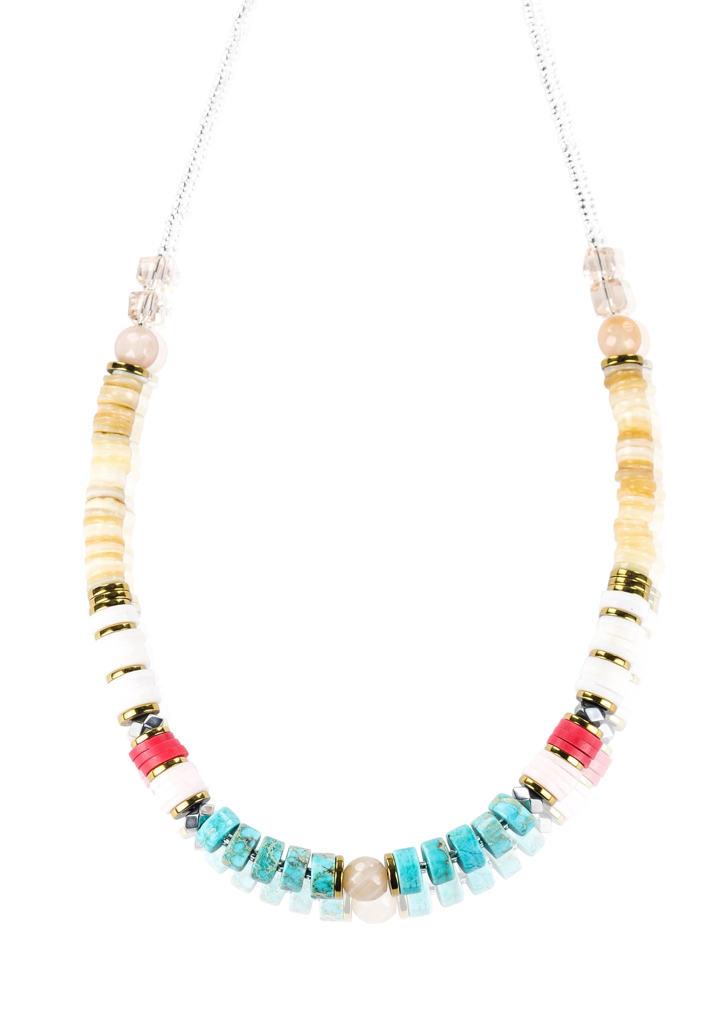 Turquoise jasper stone and agate necklace