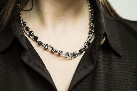 OCT4 - Black two strand necklace